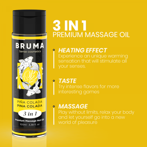 Ulei Masaj Bruma Premium massage hot oil pina colada 3 in 1 100 ml [2]