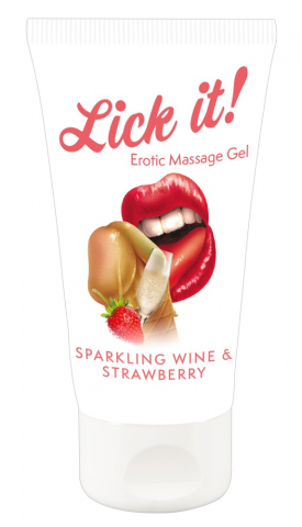 Ulei Masaj Erotic - Ulei Masaj Erotic Capsuni Sampanie Lick It Erotic Massage Gel Sparkling Wine and Strawberry 50 ml