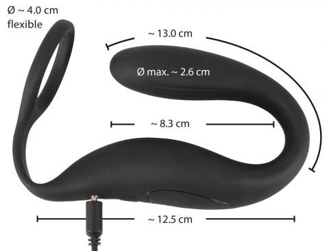 Vibrator Black Velvets Cock ring with RC butt plug [10]