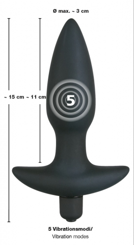 Vibrator Black Velvets Vibrating plug small 15 cm [3]
