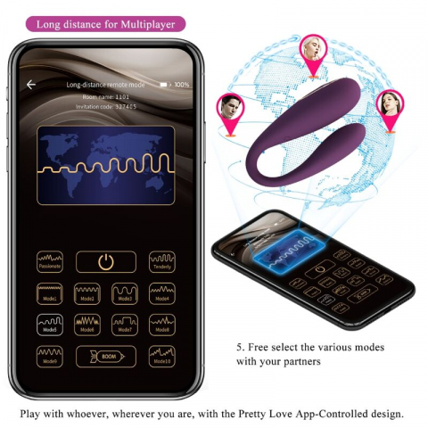 Vibrator tip C Pretty Love August Remote Global Double Pleasure Vibrator [8]
