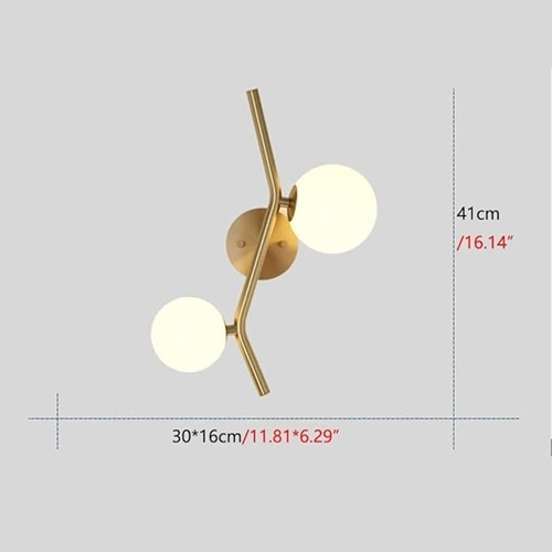 Lustra led 2 globuri gold [2]