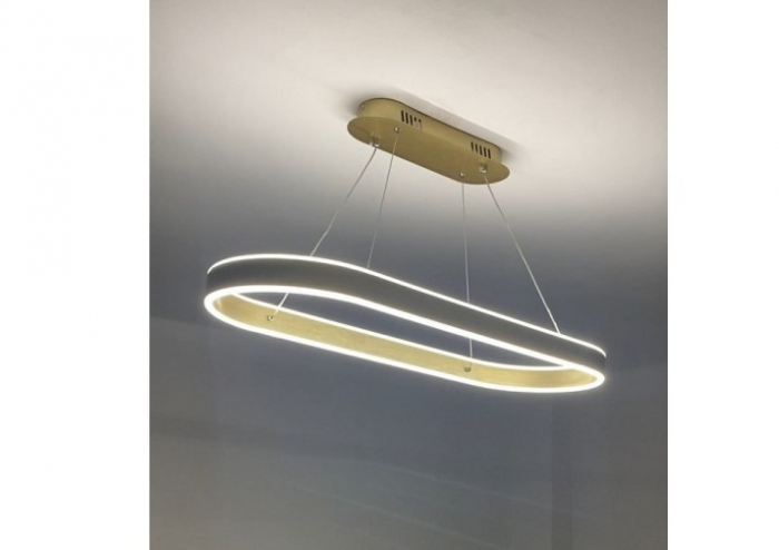 Lustra LED Dimabila 120w cu telecomanda 3 functii  Aurie [4]