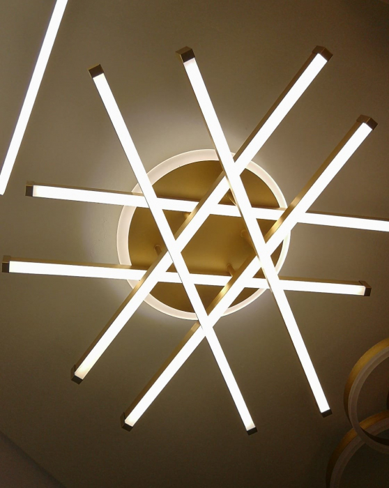 Lustra led dimabila 120w cu telecomanda 3 functii Gold [4]