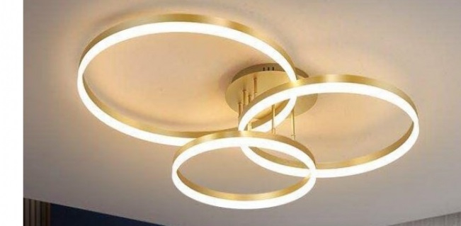 Lustra led dimabila 200w cu telecomanda 3 functii Aurie [2]