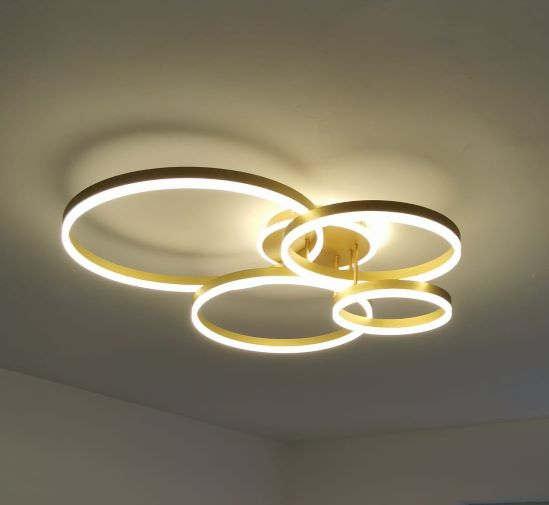 Lustra led dimabila 160w cu telecomanda 4 functii aurie [3]