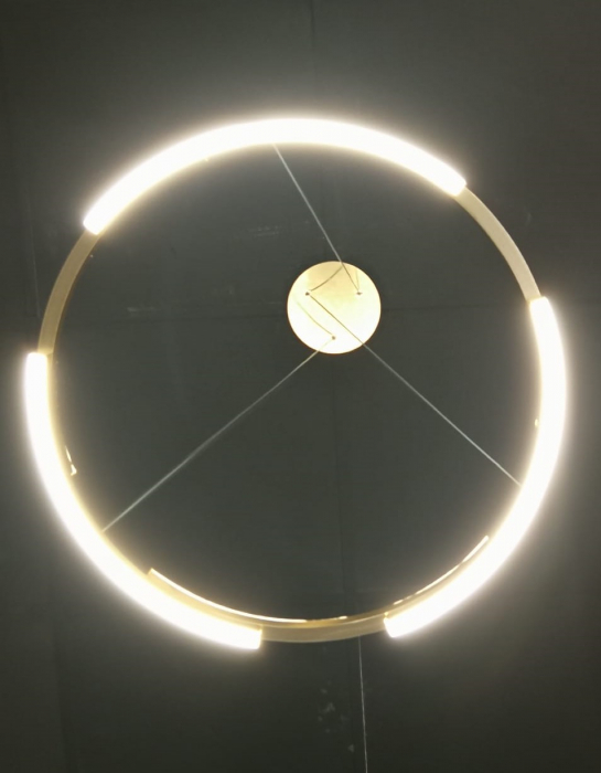Lustra led dimabila 90w cu telecomanda 3 functii-aurie [4]