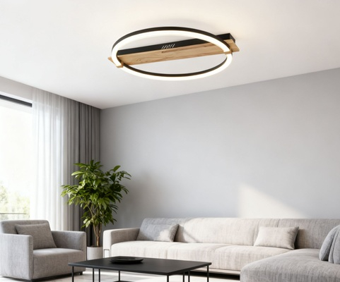 Lustra led lemn cu telecomanda 50w [1]