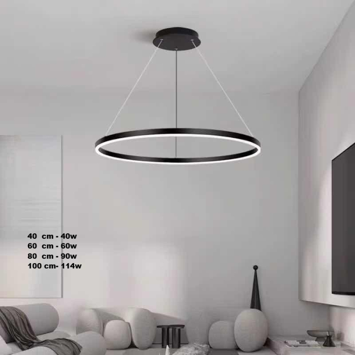 Lustra led neagra 100, 80, 60, 40 cm [1]