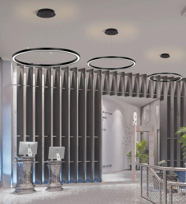 Lustra led neagra cu telecomanda 60/80cm [1]