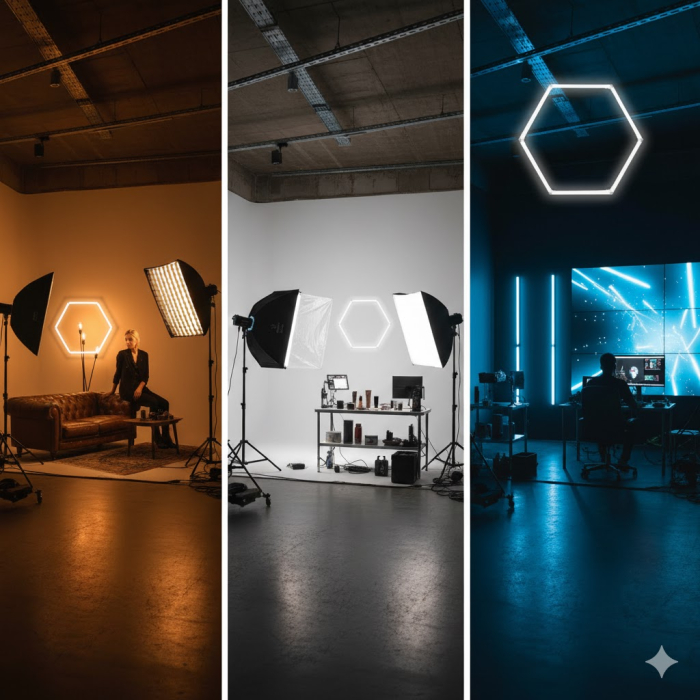 Tavan led CCT - 1 hexagoan led  CCT 42w 94 x 82 cm [1]