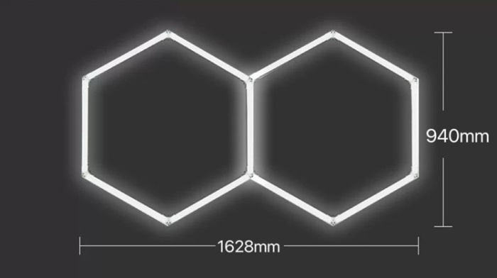 Tavan led CCT 2 hexagoane led 164 x 92 cm [2]