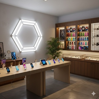 Tavan led modern 2 hexagoane 85w 120x 105cm [2]