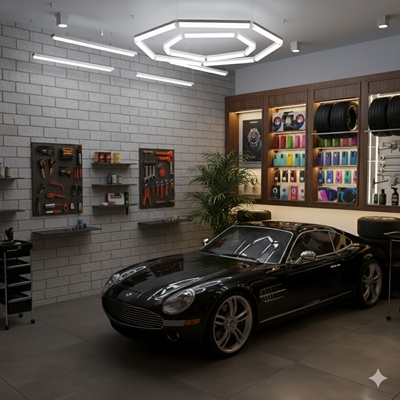 Tavan led modern 2 hexagoane 85w 120x 105cm [3]