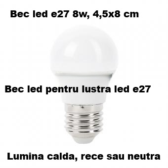 Bec Led - Bec led e27 mic pentru lustre led cu soclu e27