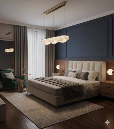 Lustra Aurie - lustre gold - Candelabru led elegant 54w  cu telecomanda