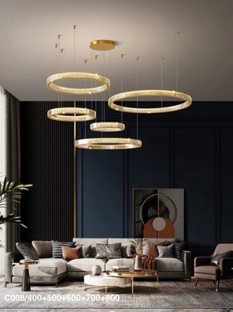 Lustra Aurie - lustre gold - Candelabru led elegant Gold cu telecomanda 240w