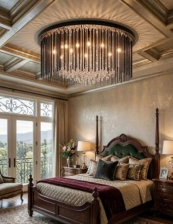 Lustre ieftine - Candelabru led elegant rotund Black Cristal 40/60/80cm