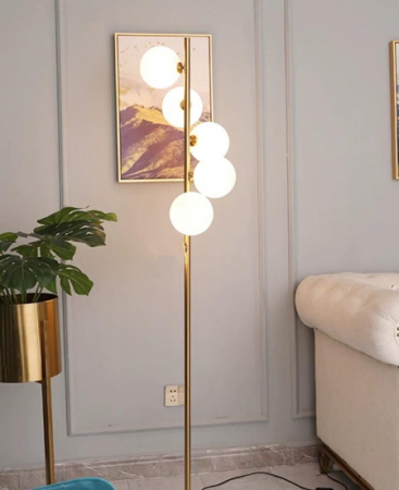 Lamapadar gold 5 globuri Lustre Led - Lamapadar gold 5 globuri