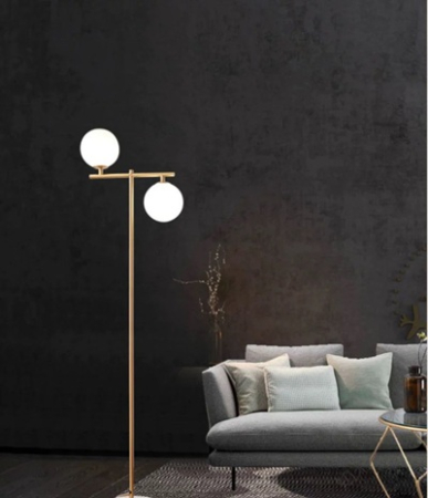 Oferte - Lampadar led 2 globuri black/gold
