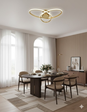 Lustre Led - Lustra led dimabila cu telecomanda 78w Black/ Gold