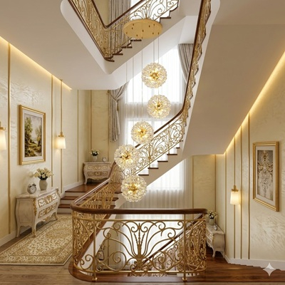 Lustra Aurie - lustre gold - Lustra led eleganta casa scarii 30xg9