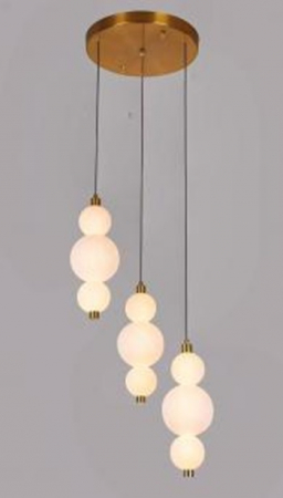 Lustra led 3 globuri - Lustra led gold suspendata 60w