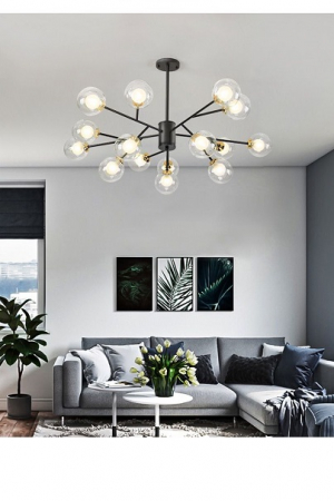 Lustra led Globuri - Lustra led Neagra 15 globuri
