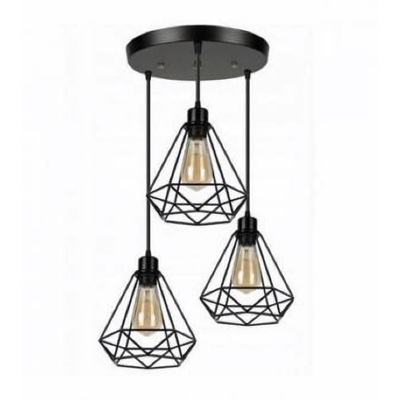 Lustre led sub 100ron - Lustra led rustica 3xe27 cerc