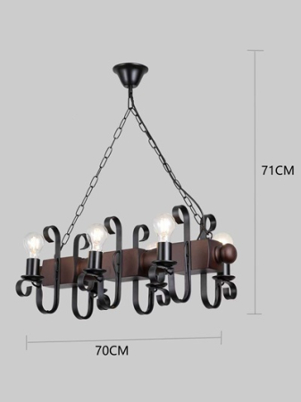 Oferte - Lustra lemn rustica 4/6 x e27