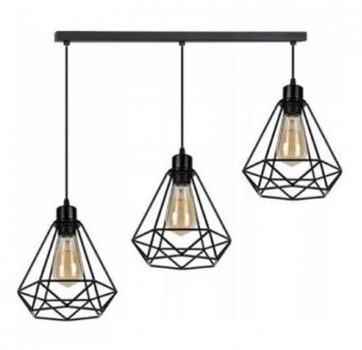 Lustre led sub 100ron - Lustra rustica 3xe27 suport liniar