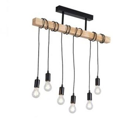 Pendul led - Lustra rustica lemn e27x6