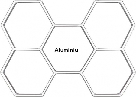 Led Honeycomb personalizat - Set 5 hexagoane led honeycomb ALUMINIU