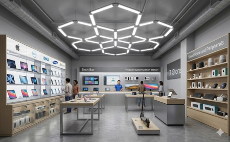 Oferte - Tavan LED 12 hexagoane  282 x 244 cm 294W