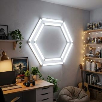 Set 14 hexagoane led Honeycomb - Tavan led modern 2 hexagoane 85w 120x 105cm