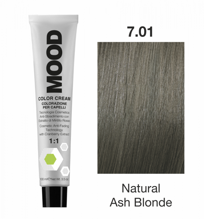Vopsea Permanenta nr 7.01 Natural Ash Blonde 100ml-Color Cream-Mood [3]