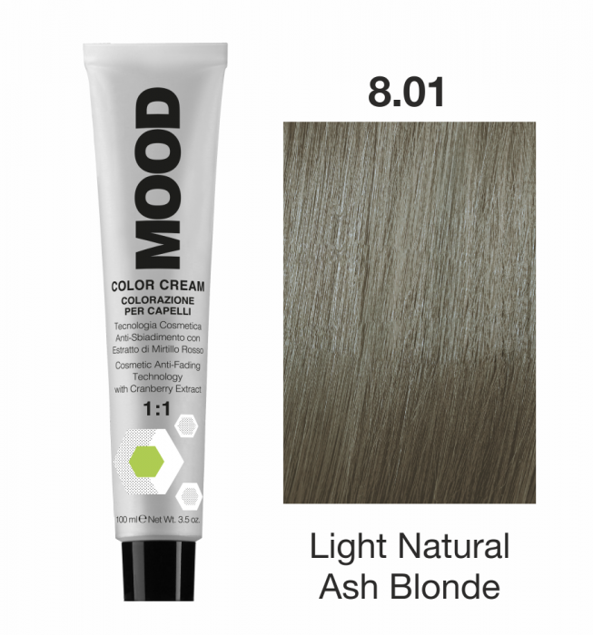 Vopsea Permanenta nr 8.01 Light Natural Ash Blonde 100ml-Color Cream-Mood [3]