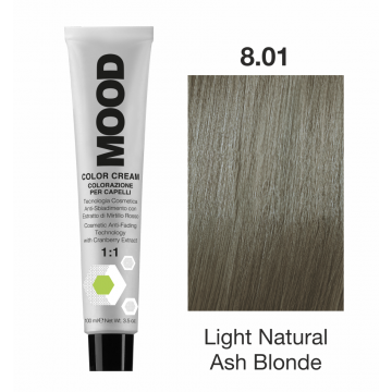 Vopsea Permanenta nr 8.01 Light Natural Ash Blonde 100ml-Color Cream-Mood [2]
