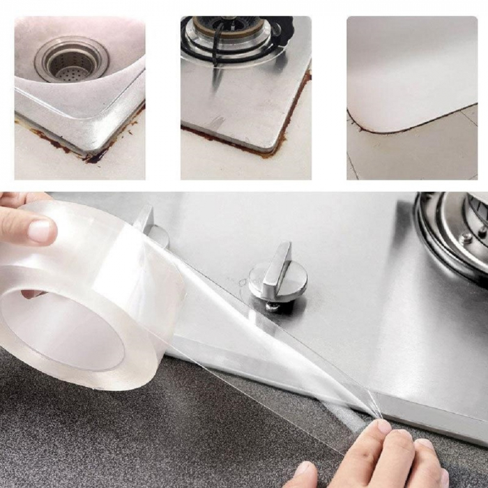 Banda Acrilica Autoadeziva Multisuprafete Pentru Protectie Impotriva Umezelii si Mucegaiului, One Side Adhesive, Luxer, 300x3 cm, banda adeziva impermeabila pentru rosturi gresie faianta chiuveta hidroizolanta ieftina transparenta dedeman hornbach luxer [6]