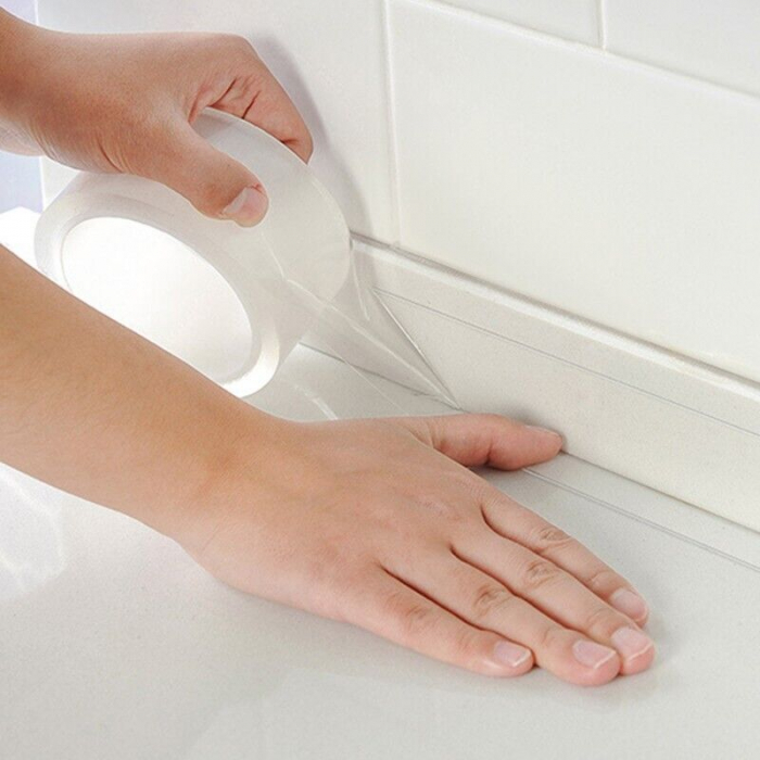 Banda Acrilica Autoadeziva Multisuprafete Pentru Protectie Impotriva Umezelii si Mucegaiului, One Side Adhesive, Luxer, 300x3 cm, banda adeziva impermeabila pentru rosturi gresie faianta chiuveta hidroizolanta ieftina transparenta dedeman hornbach luxer [11]