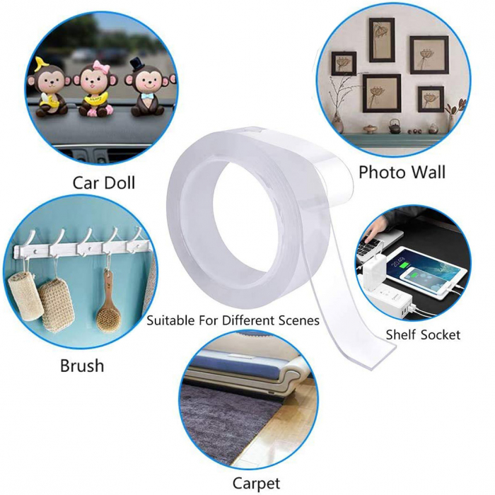 Banda Acrilica Dublu-Adeziva Luxer, Utilizare Universala, Double-Side Adhesive, 500x2 cm banda dublu adeziva impermeabila pentru rosturi gresie faianta chiuveta hidroizolanta ieftina transparenta dedeman hornbach luxer [14]