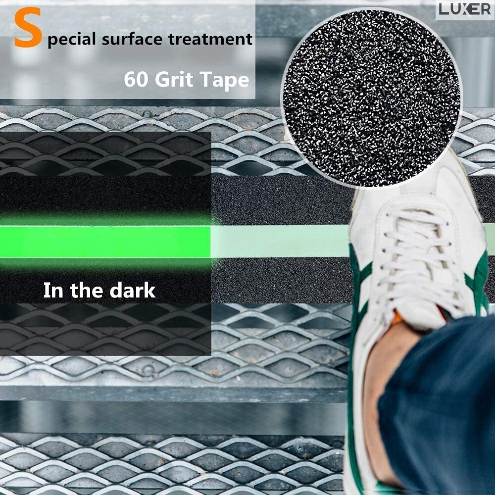 Banda Adeziva Antiderapanta pentru Scari/Trepte Interior/Exterior, Multisuprafete, Rezistenta la Apa, Lungime 5 m, Latime 5 cm, Negru, Luxer, Banda Adeziva Antiderapanta Aderenta Sporita, entru Suprafete Umede, Negru-Verde, Luxer Dedeman Leroy Merlin Emag Bilka Luxer [9]