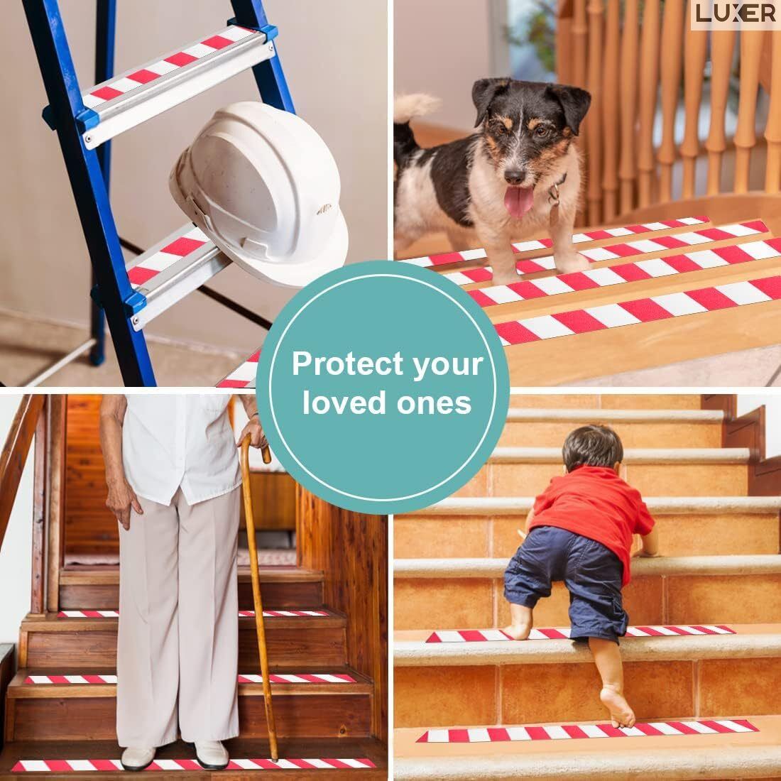 Banda Adeziva Antiderapanta pentru Scari/Trepte Interior/Exterior, Multisuprafete, Rezistenta la Apa, Lungime 5 m, Latime 5 cm, Negru, Luxer, Banda Adeziva Antiderapanta Aderenta Sporita, entru Suprafete Umede, Alb-Rosu, Luxer Dedeman Leroy Merlin Emag Bilka Luxer [8]