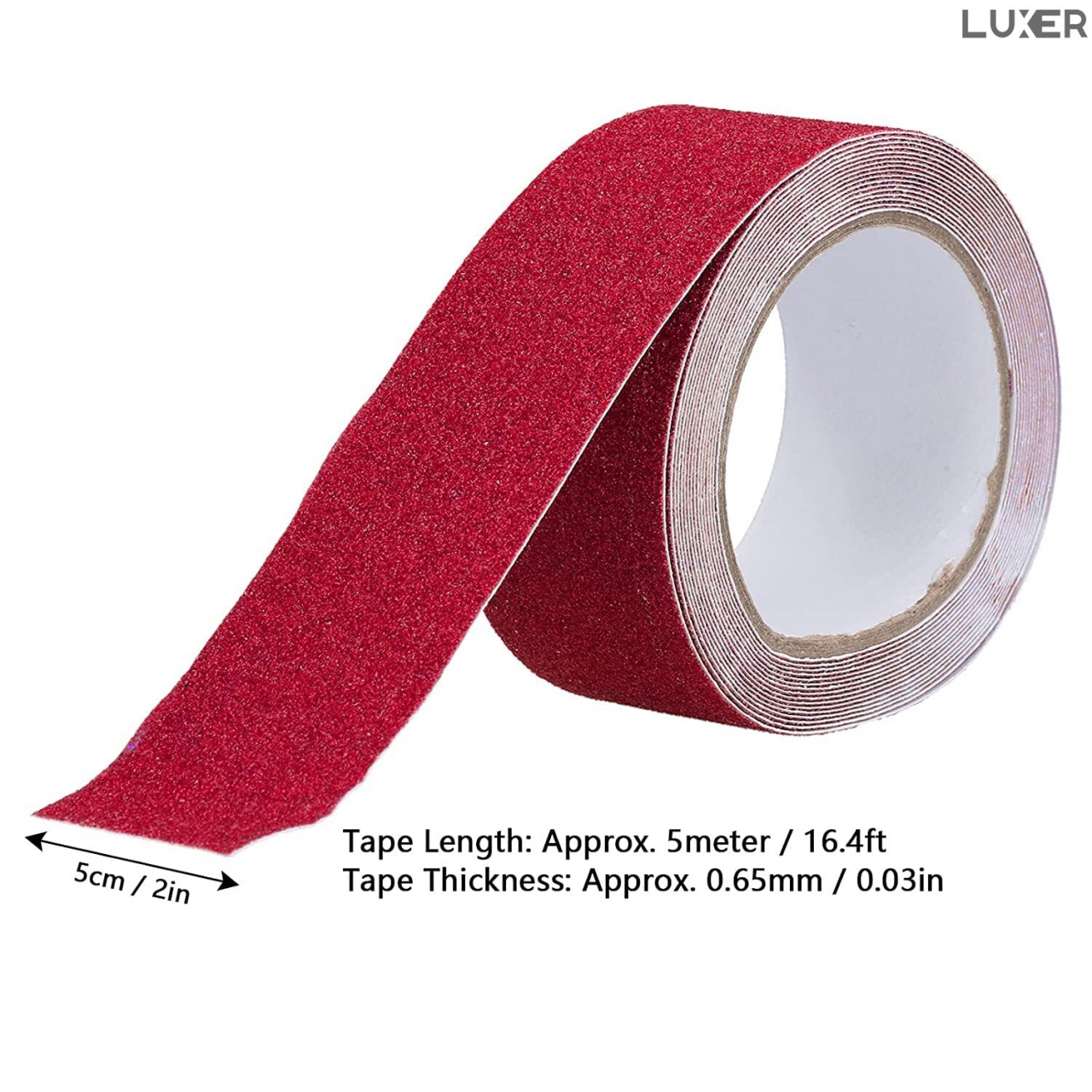 Banda Adeziva Antiderapanta pentru Scari/Trepte Interior/Exterior, Multisuprafete, Rezistenta la Apa, Lungime 5 m, Latime 5 cm, Negru, Luxer, Banda Adeziva Antiderapanta Aderenta Sporita, entru Suprafete Umede, Rosu, Luxer Dedeman Leroy Merlin Emag Bilka Luxer [9]