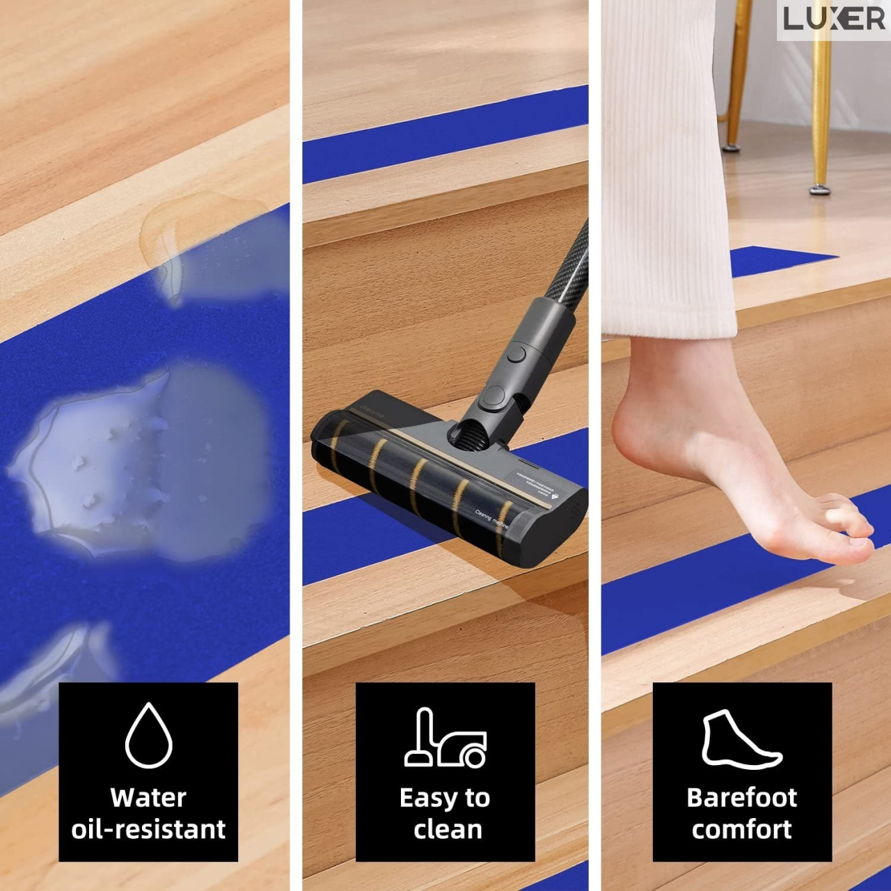 Banda Adeziva Antiderapanta pentru Scari/Trepte Interior/Exterior, Multisuprafete, Rezistenta la Apa, Lungime 5 m, Latime 5 cm, Negru, Luxer, Banda Adeziva Antiderapanta Aderenta Sporita, entru Suprafete Umede, Albastru, Luxer Dedeman Leroy Merlin Emag Bilka Luxer [6]
