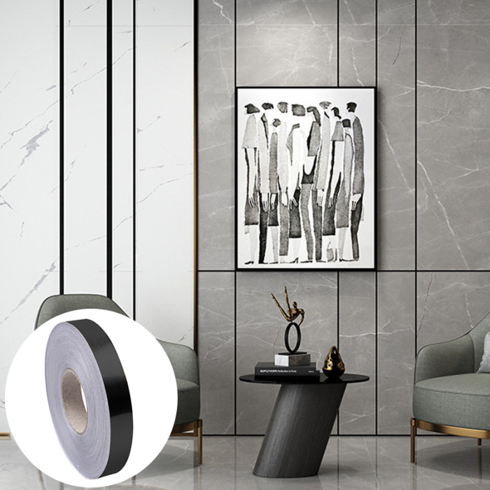 Banda Adeziva Decorativa Pentru Rosturi Gresie si Faianta Luxer, Argintiu/Silver, Negru/Metal-Black, Auriu/Gold, , 50mx0.5cm, decoratiuni gresie rosturi murdare solutie curatare vopsea marker dedeman hornbach leroy merlin jysk luxer [4]