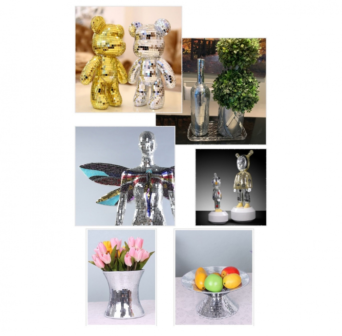 Banda Adeziva Decorativa tip Mozaic Oglinda Luxer, 100x4 cm, banda adeziva decoratiuni petreceri disco globe copii petrecere adulti dedeman jumbo luxer decoratiuni ieftine banda adeziva multiple functionalitati [8]
