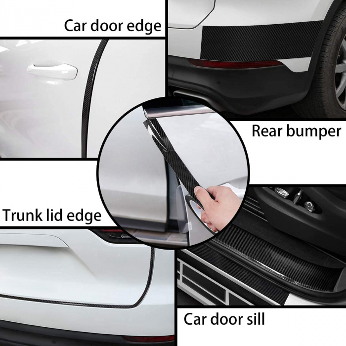 Banda Adeziva Fibra de Carbon pentru Protectie Auto Anti-Zgarieturi, Luxer, 300x7 cm, banda fibra de carbon fibra de sticla dedeman pentru protectie auto bord componente zgariate ieftina emag luxer [10]