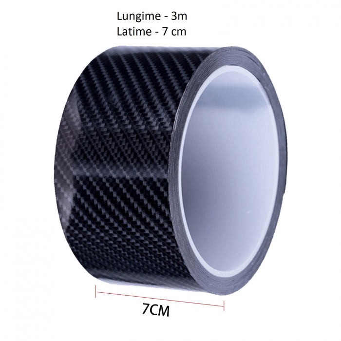 Banda Adeziva Fibra de Carbon pentru Protectie Auto Anti-Zgarieturi, Luxer, 300x7 cm, banda fibra de carbon fibra de sticla dedeman pentru protectie auto bord componente zgariate ieftina emag luxer [16]