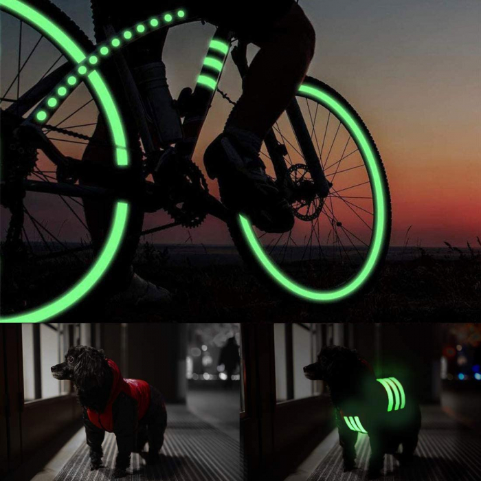 Banda Adeziva Glow in The Dark Luxer, Fosforescent Orange, 300x2cm, banda adeziva evidentiere trepte, intrerupator lumina, biciclete, auto in noapte dedeman jysk leroy ieftina luxer [7]